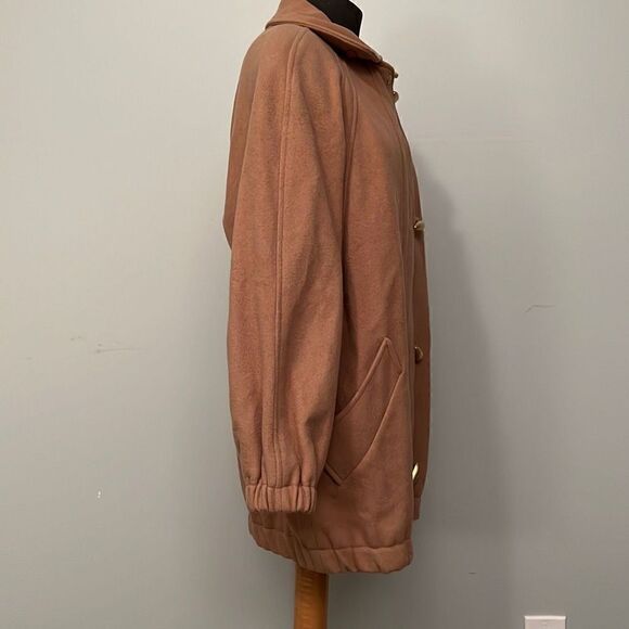 JG Hook Women's Tan Long Sleeve Wool Blend Toggle Closure Jacket Coat - Picture 7 of 9